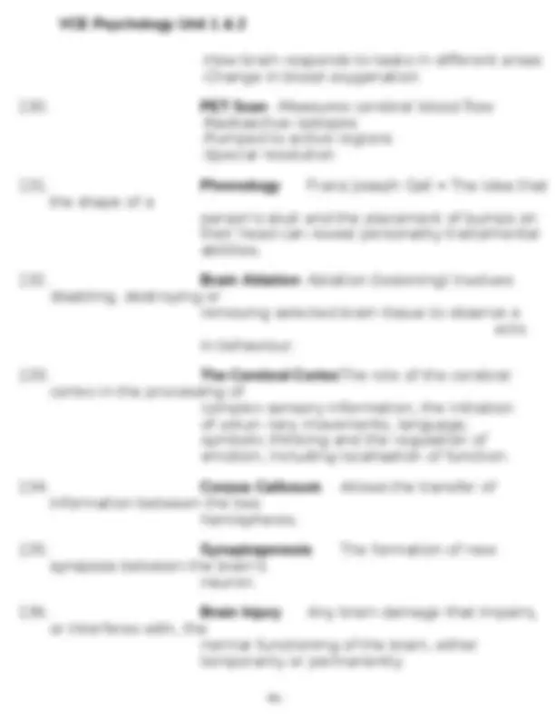 VCE Psychology Unit 1 & 2 | Exams Psychology | Docsity