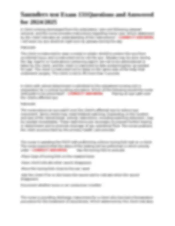 Saunders Sample Question Saunders Test Exam 131: Questions and Answers for 2024/2025 | Exams ...