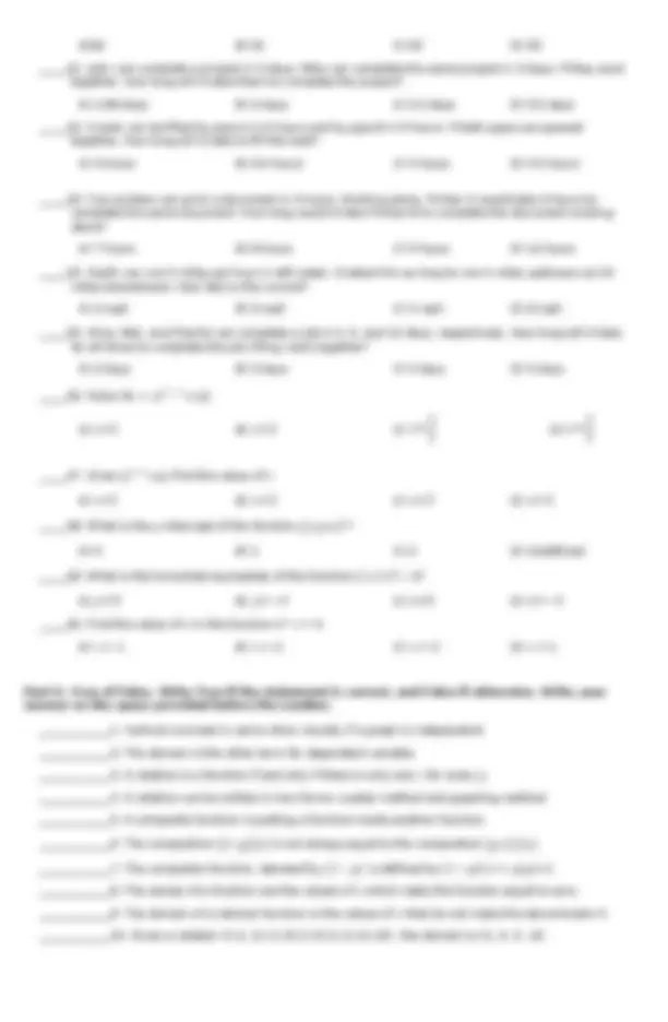 ACHIEVEMENT TEST IN GENERAL MATHEMATICS | Exams Mathematics | Docsity