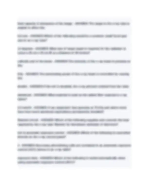 X Ray Module Question X-ray Basic terms and questions with correct answers 2024 | Exams ...