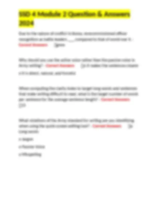 SSD 4 Module 2 Question & Answers | Exams Nursing | Docsity