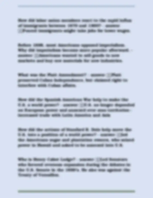 US History Practice STAAR EOC Test Review | Exams Nursing | Docsity