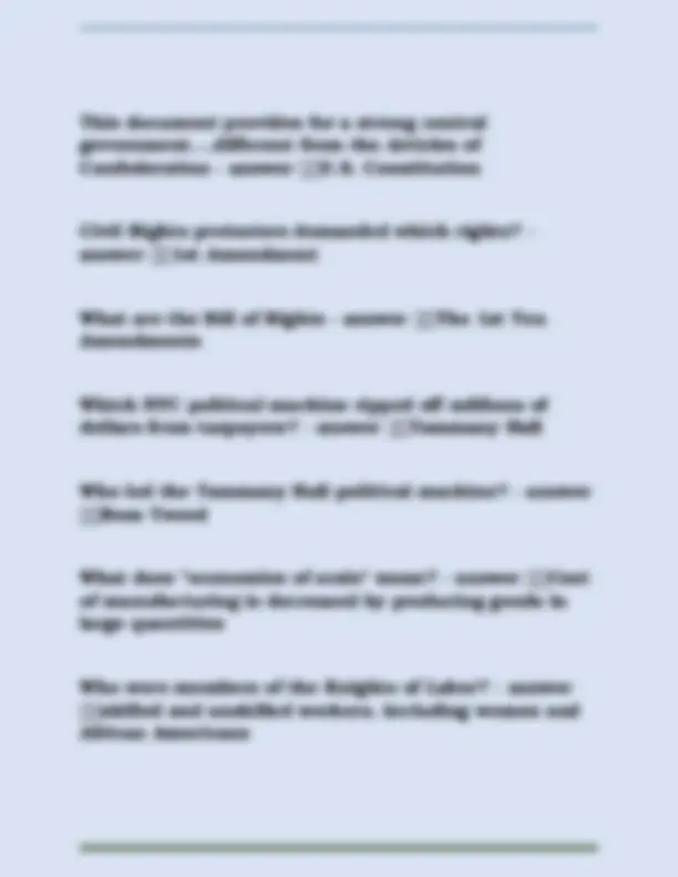 US History Practice STAAR EOC Test Review | Exams Nursing | Docsity