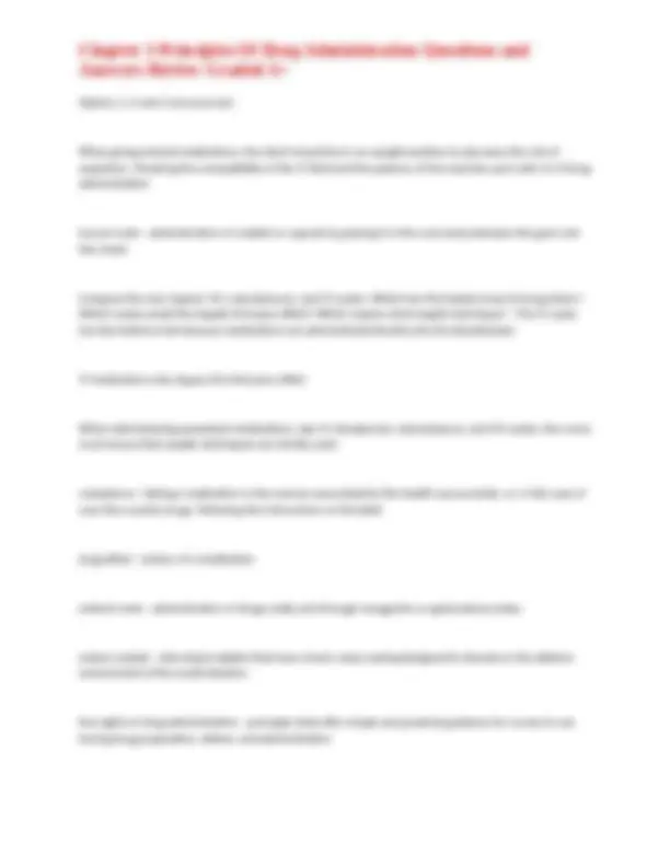 Chapter 3 Principles Of Drug Administration Questions and Answers ...