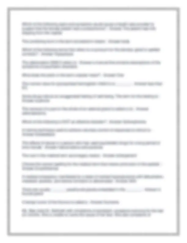 MEDICAL TERMINOLOGY FINAL EXAM Questions with 100% correct Answers ...