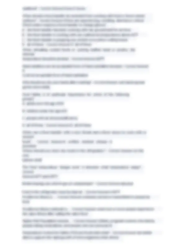 Servsafe Food Handler Test Exam With 100 Correct Answers 2023 2024