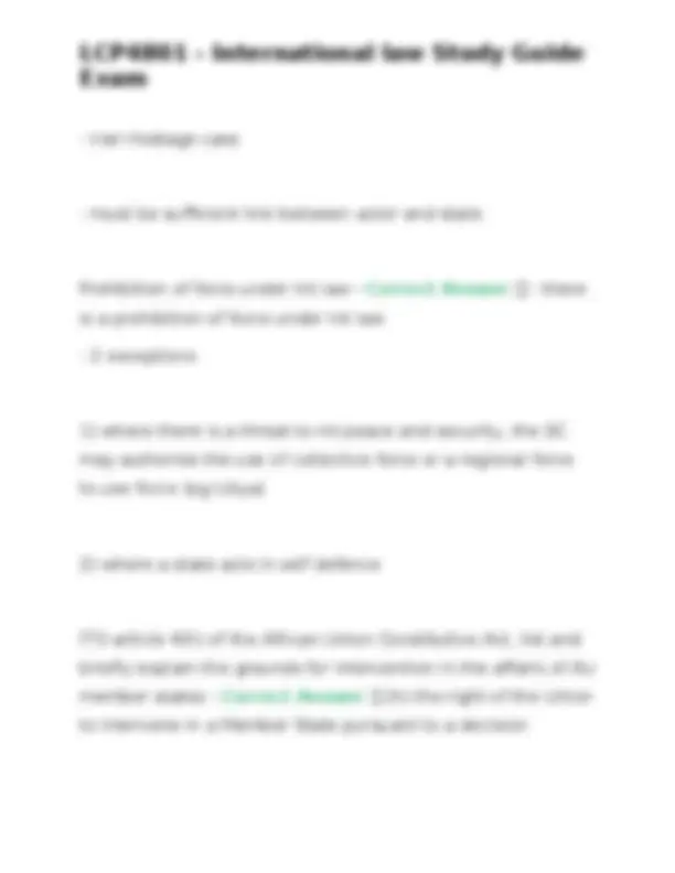 LCP4801 - International law Study Guide Exam | Exams Nursing | Docsity