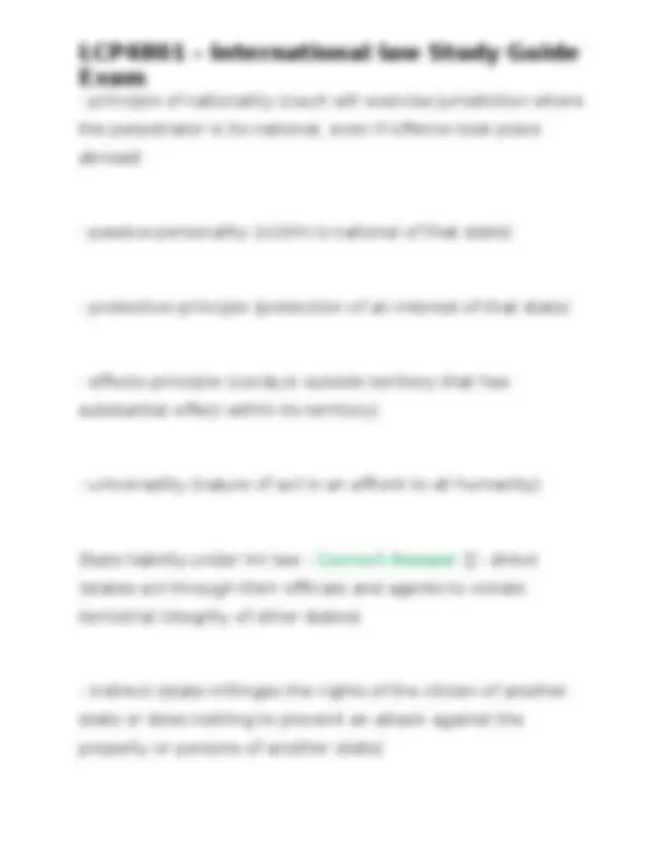 LCP4801 - International law Study Guide Exam | Exams Nursing | Docsity
