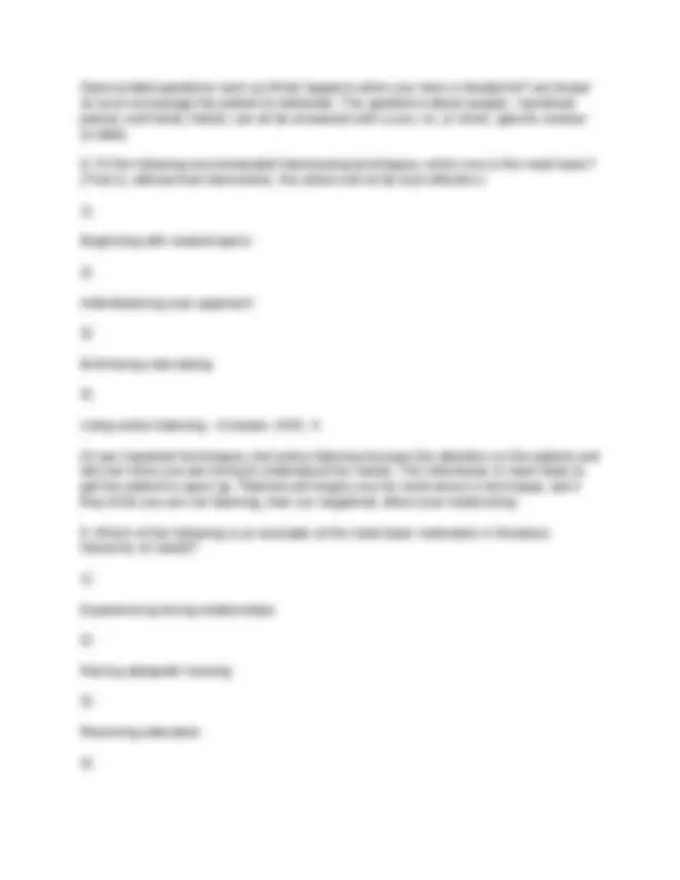 Pcc Question Examples PCC EXAM PRACTICE QUESTIONS AND ANSWERS | Exams Nursing | Docsity