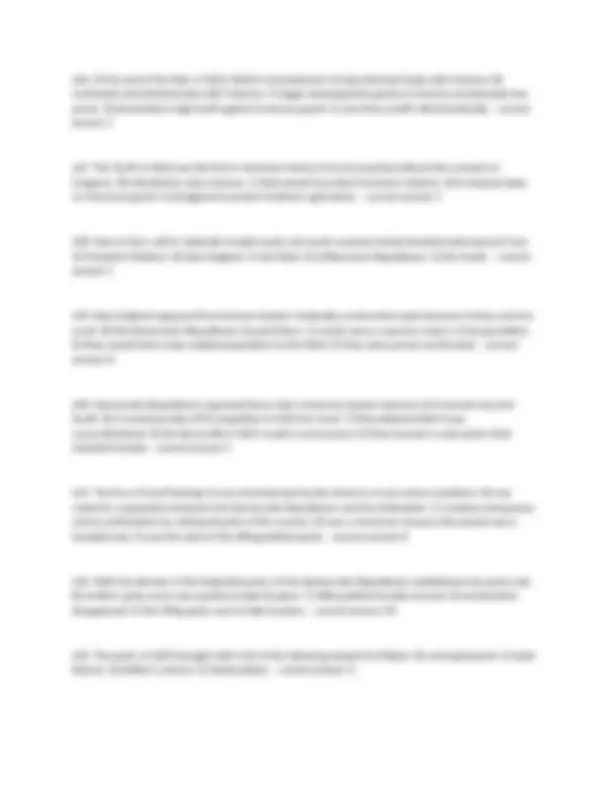 APUSH Multiple Choice Chapter 12 Test Questions and answers verified to ...