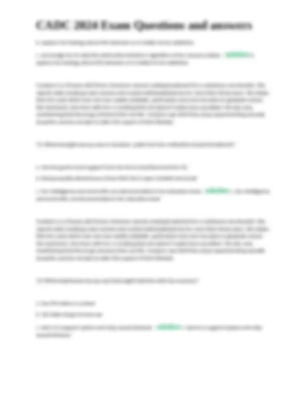 CADC 2024 Exam Questions and Answers | Exams Nursing | Docsity