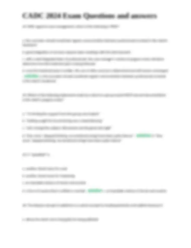CADC 2024 Exam Questions and Answers | Exams Nursing | Docsity