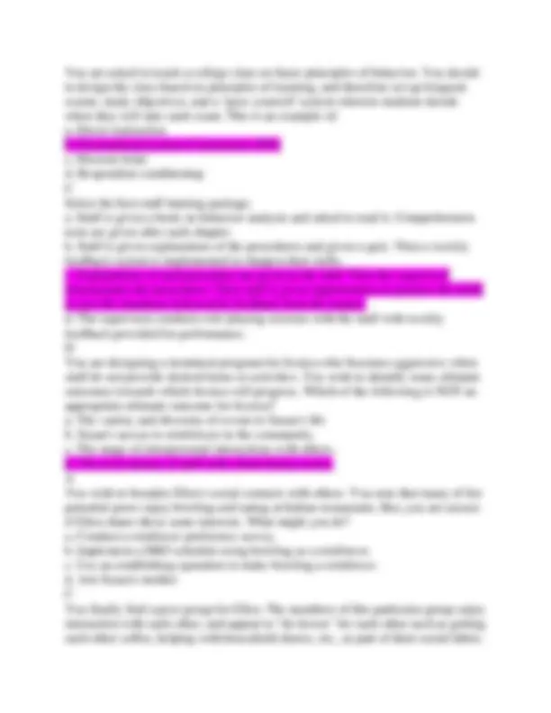 Behavior Analysis Principles and Applications | Exams Philosophy | Docsity