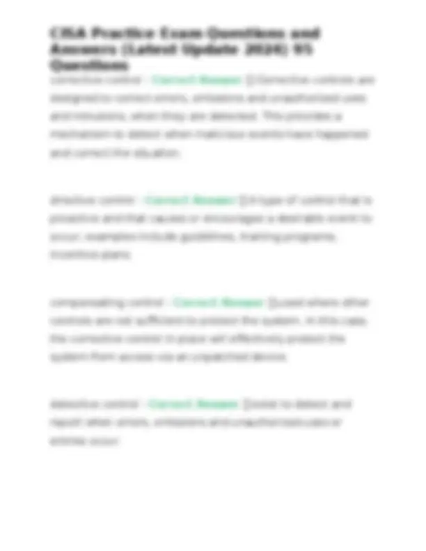 CISA Practice Exam Questions and Answers (Latest Update 2024