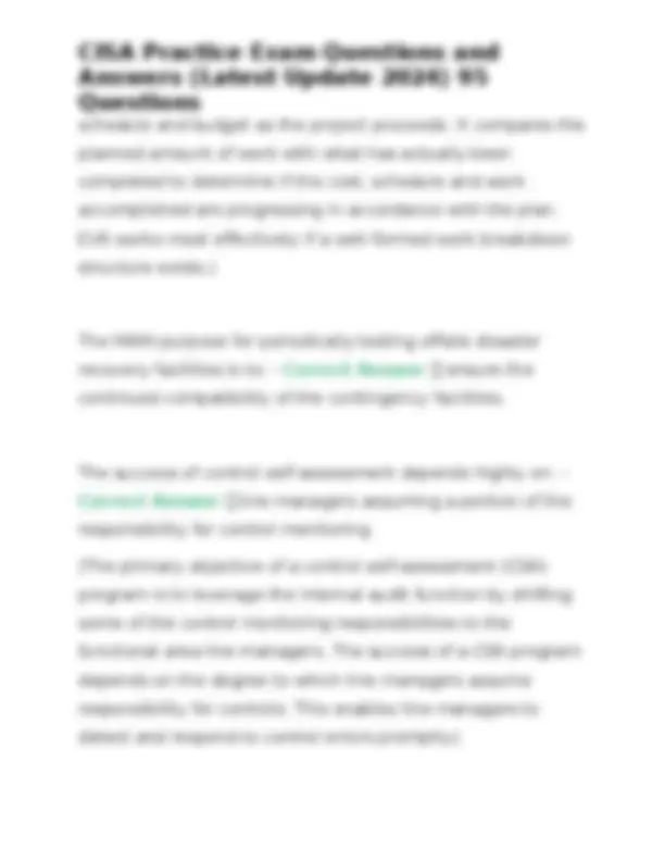 CISA Practice Exam Questions and Answers (Latest Update 2024