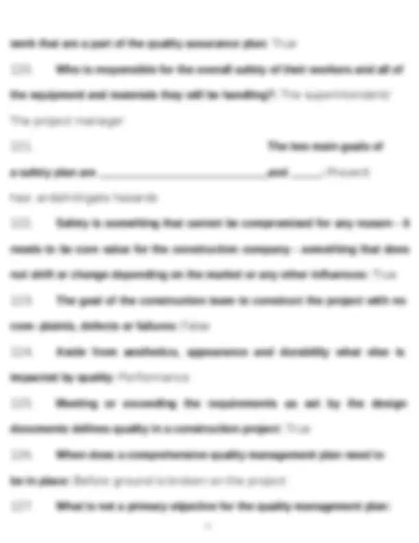 Construction Management Final Review Questions with Answers | Exams ...