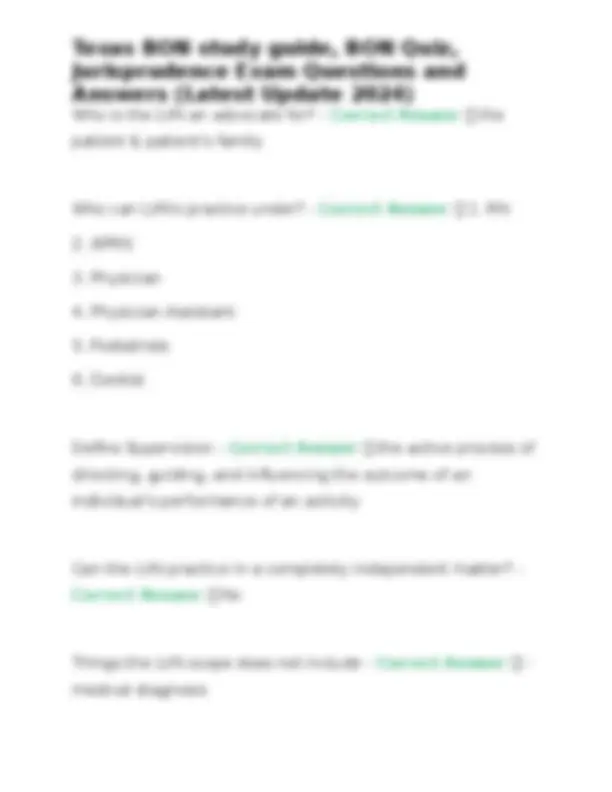Bons Questions Texas BON study guide, BON Quiz, Jurisprudence Exam Questions and ...