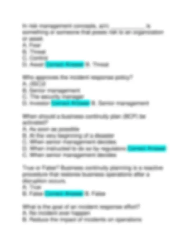ISC2 CERTIFICATION IN CYBERSECURITY (CC) EXAM 2025 QUESTIONS AND ...