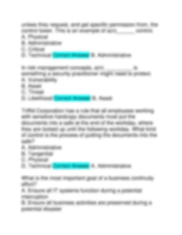 ISC2 CERTIFICATION IN CYBERSECURITY (CC) EXAM 2025 QUESTIONS AND ...