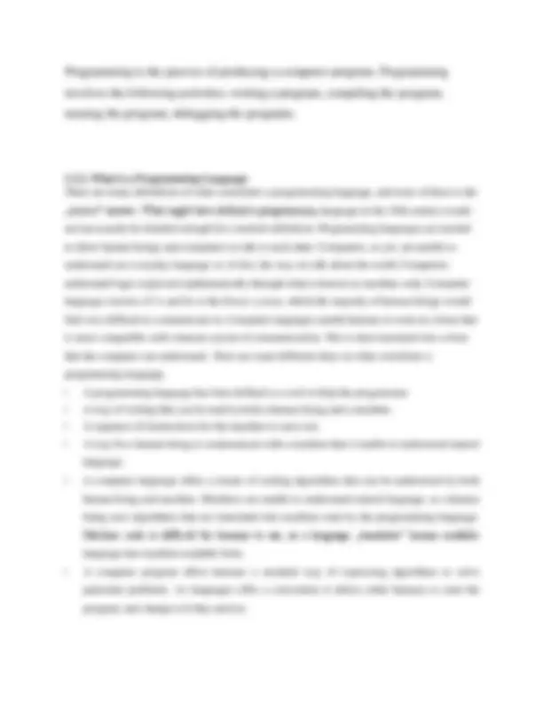 PROGRAMMING LANGUAGES INTRODUCTION | Lecture notes Programming ...