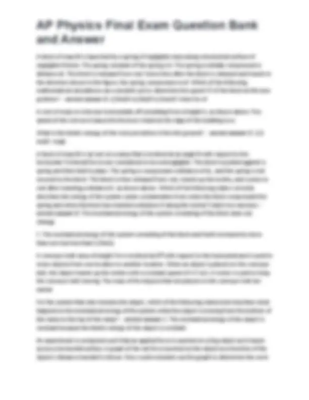 AP Physics Final Exam Question Bank and Answer | Exams Physics | Docsity