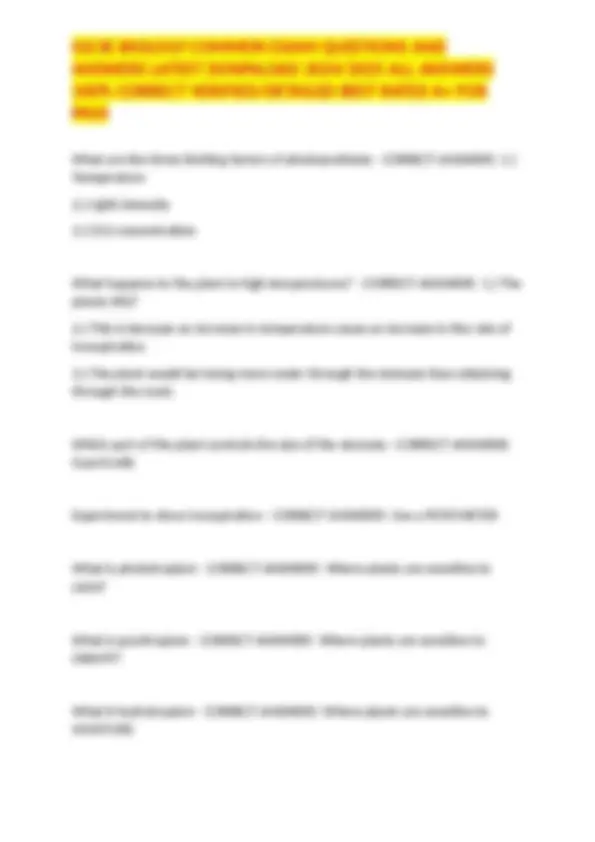 Igcse biology common exam questions and answers exams biology docsity