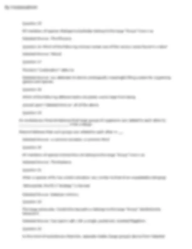 BIOLOGY 101 QUESTIONS WITH CORRECT ANSWERS 2024 | Exams Biology | Docsity