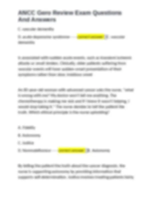 Nursing Care for Older Adults: Exam Questions and Answers | Exams ...