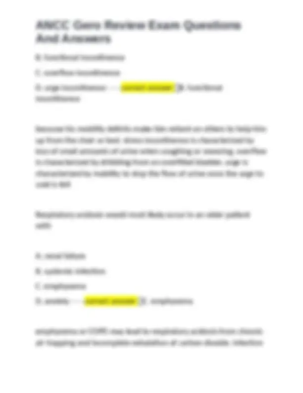 Nursing Care for Older Adults: Exam Questions and Answers | Exams ...