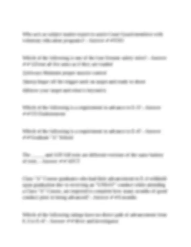 Cast Guard Study Guide Coast Guard Policies and Procedures | Exams Nursing | Docsity