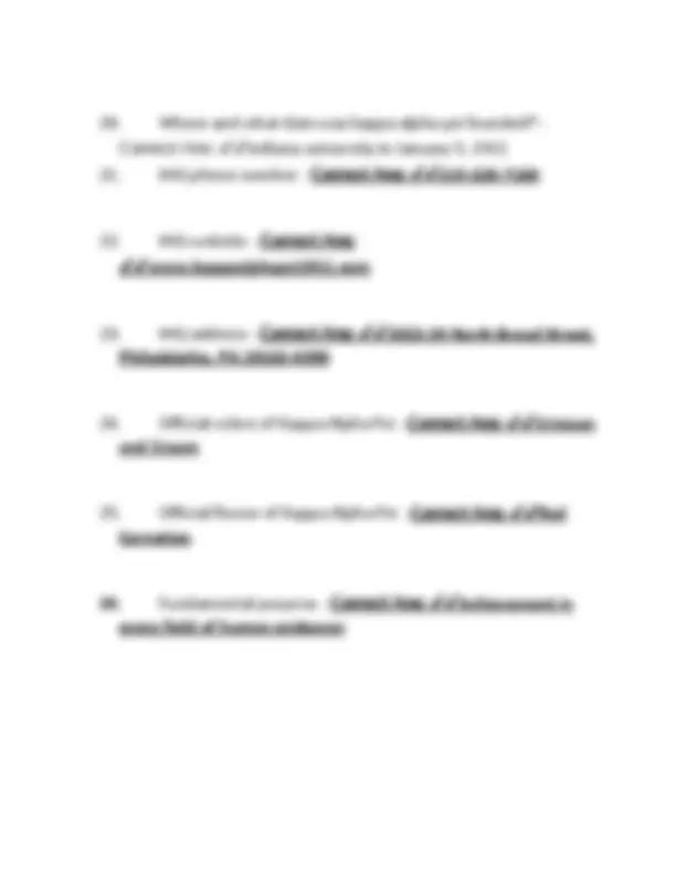 Kappa alpha psi Test facts Exam with Answers.. | Exams Advanced ...