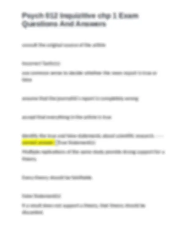Psych 012 Inquizitive Chapter 1 Exam: Questions and Answers | Exams ...