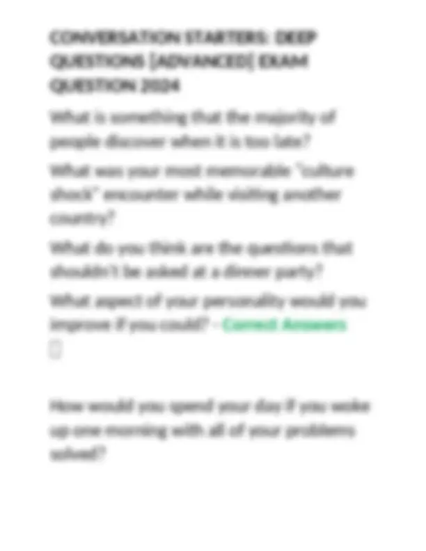 Deep Conversation Starters: Advanced Questions for Exams and ...
