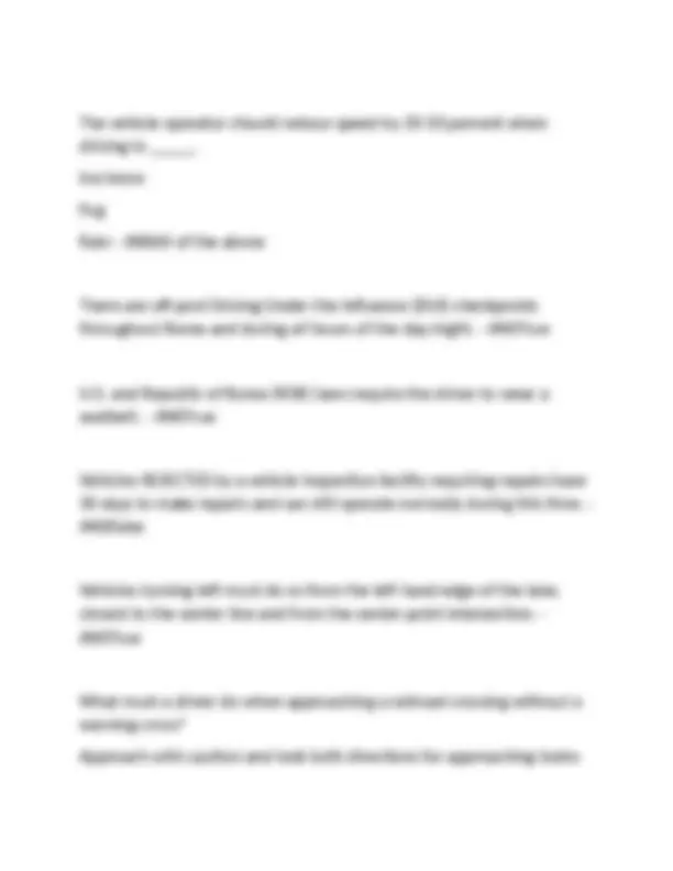 U.S. Forces Korea Driver Licensing Exam 2024-2025. Questions and Correct Answers. Graded A ...
