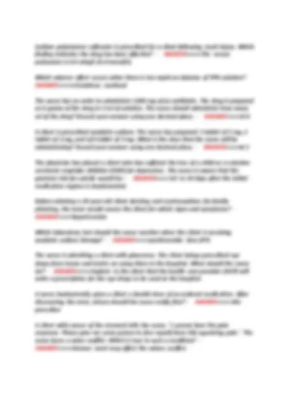 MEDICATION AND IV ADMINISTRATION EXAM WITH ACTUAL QUESTIONS AND CORRECT ...