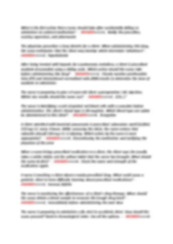 MEDICATION AND IV ADMINISTRATION EXAM WITH ACTUAL QUESTIONS AND CORRECT ...