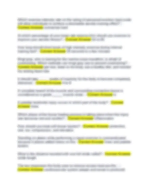 Semper Fit Basic Fitness Course: Questions and Answers Exams