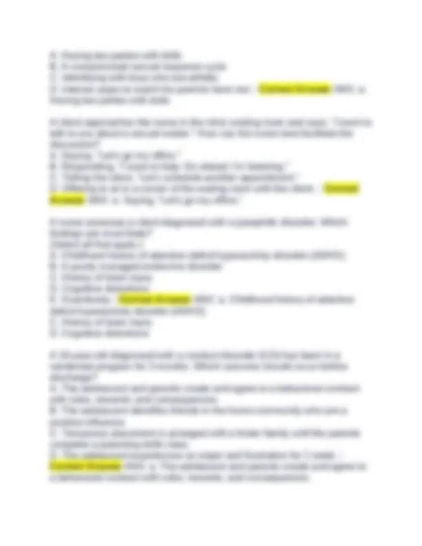 Mental Health Exam 4: Questions and Answers for Nursing Students ...