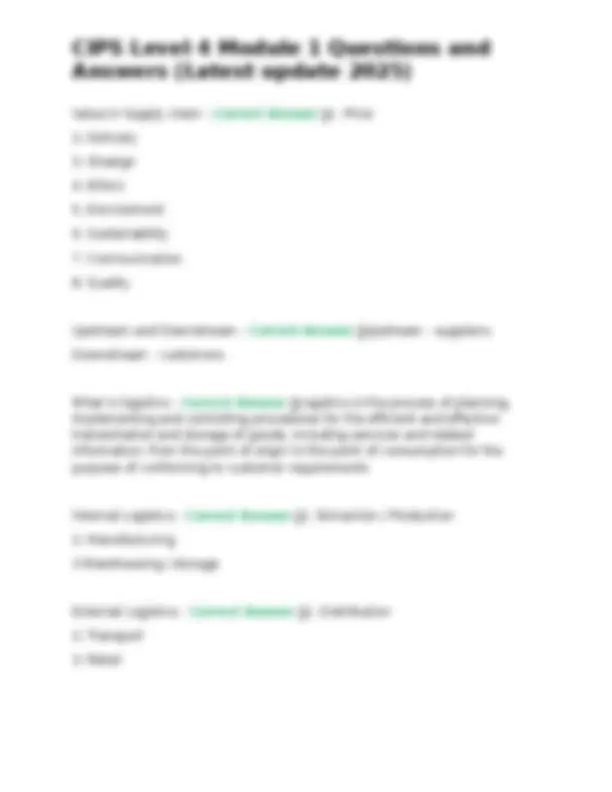 CIPS Level 4 Module 1 Questions and Answers (Latest update 2025 ...