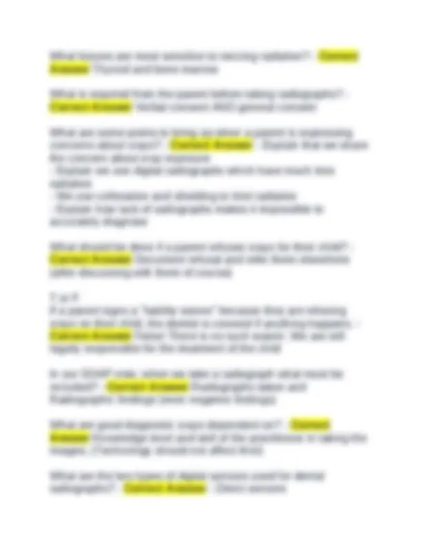 Radiology Bontrager Chapter 1 Self Test Questions and Answers. | Exams ...
