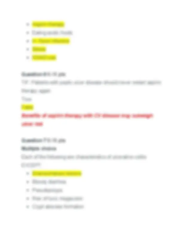 Portage Learning NURS 231 Pathophysiology 2022 Module 7 Exam Q4 UPDATE ...