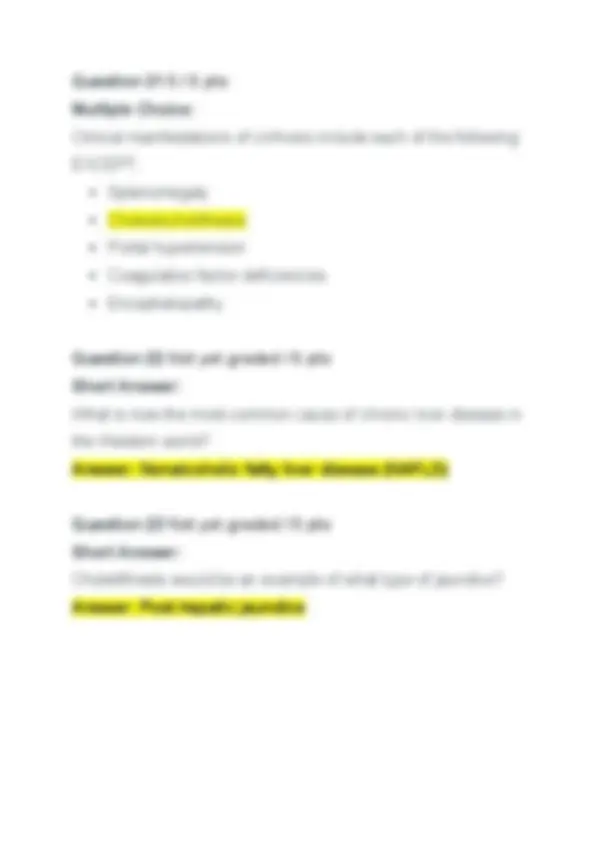 Portage Learning NURS 231 Pathophysiology 2022 Module 7 Exam Q4 UPDATE ...