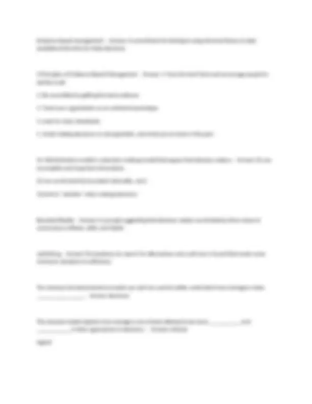 MAN 3025 Exam 1 Questions and Answers | Exams Nursing | Docsity