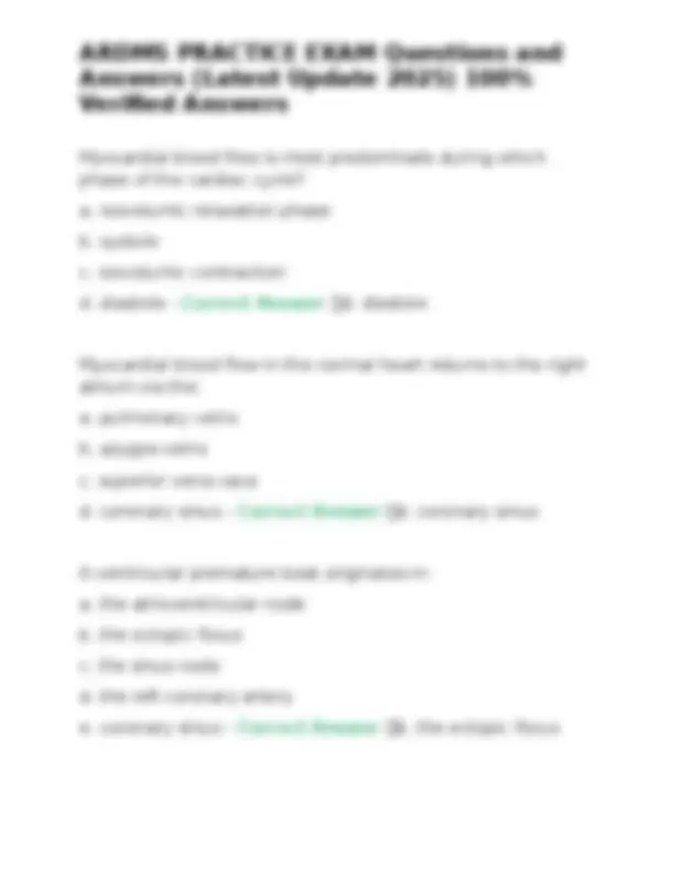 ARDMS Practice Exam Questions and Answers (Latest Update 2025) | Exams ...