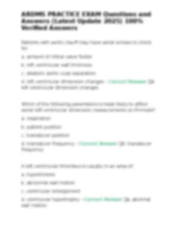 ARDMS Practice Exam Questions and Answers (Latest Update 2025) | Exams ...