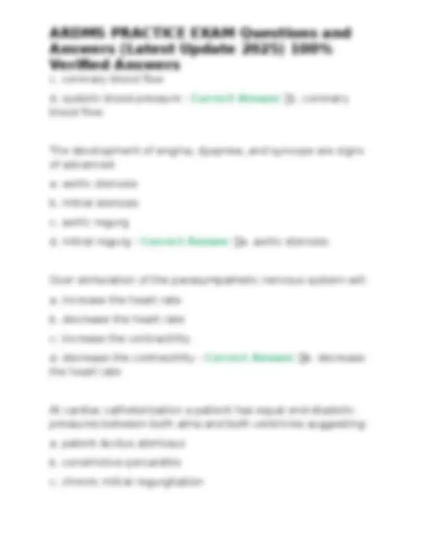 ARDMS Practice Exam Questions and Answers (Latest Update 2025) | Exams ...