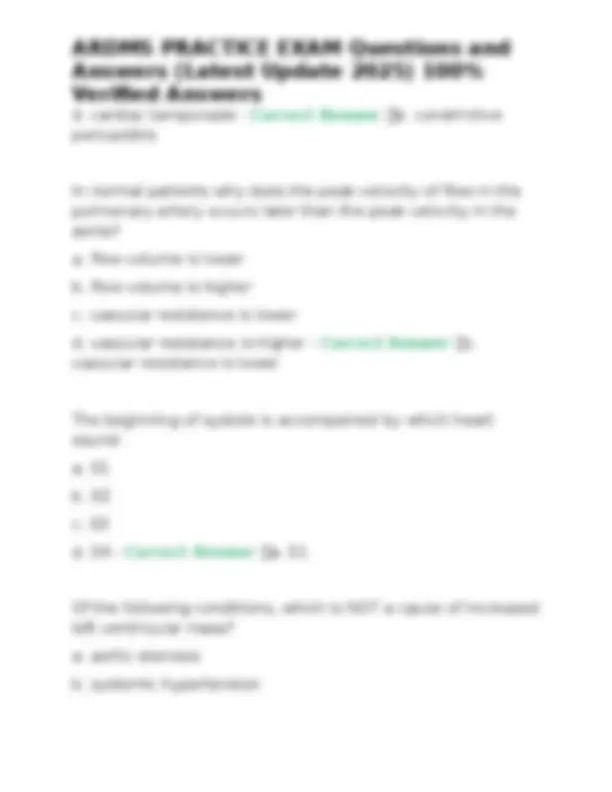 Ardms Rvt Exam Topics ARDMS Practice Exam Questions and Answers (Latest Update 2025) | Exams ...
