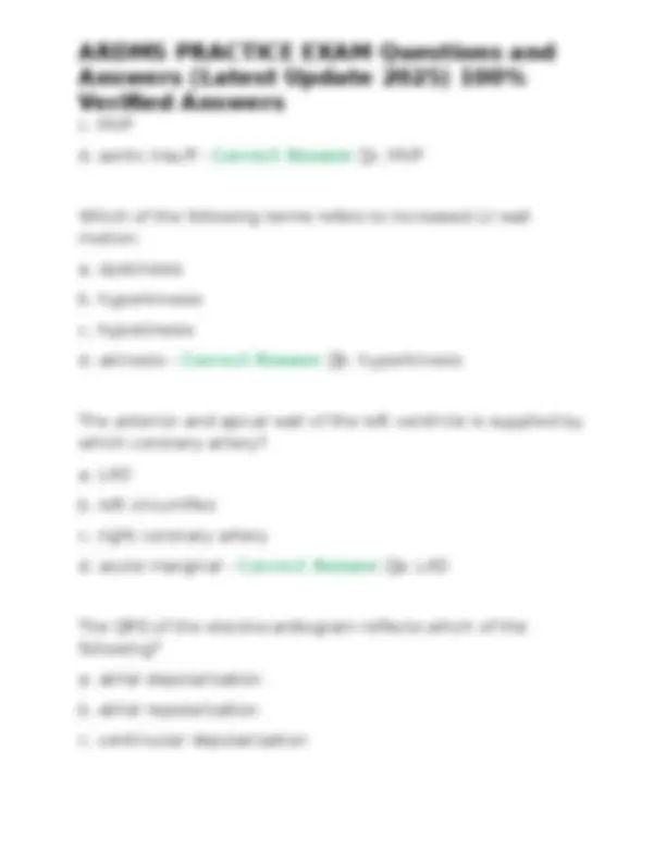 ARDMS Practice Exam Questions and Answers (Latest Update 2025) | Exams ...