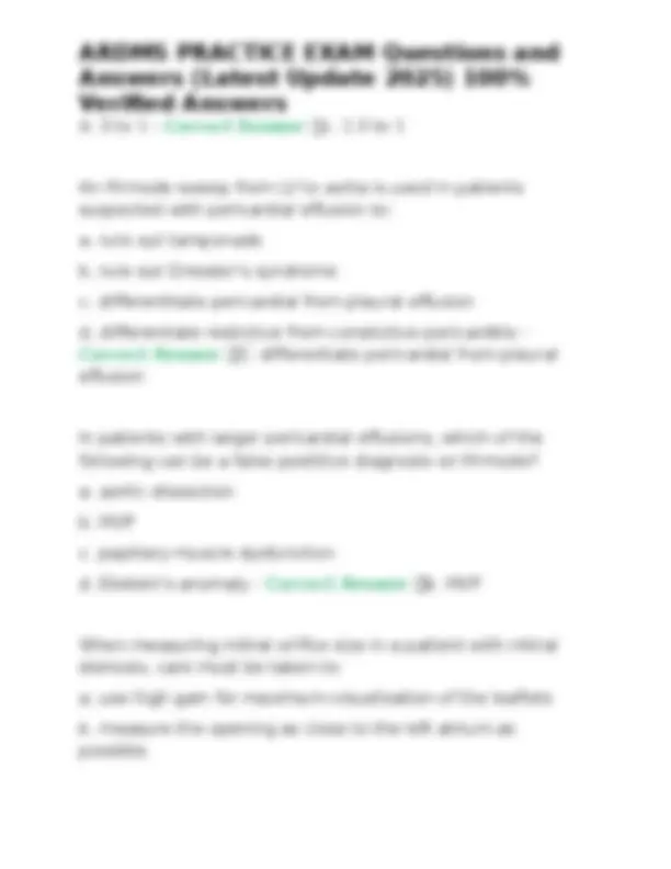 ARDMS Practice Exam Questions and Answers (Latest Update 2025) | Exams ...