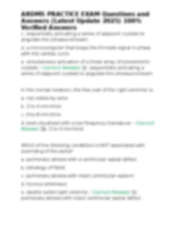 ARDMS Practice Exam Questions and Answers (Latest Update 2025) | Exams ...